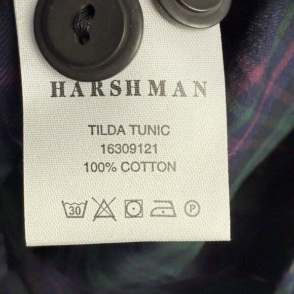 Harshman Women's Tilda Tunic Dress S Plaid Fall Tartan Cotton NWT Long Sleeve - Picture 8 of 9